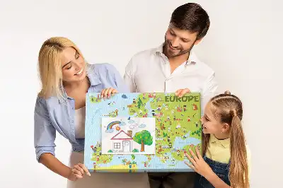 Panou din plută Hartă a lumii cu steaguri