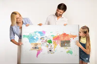 Panou din plută Hartă a lumii în acuarelă