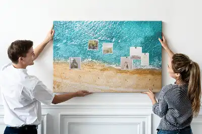 Tablou din plută mare cu plajă și oameni