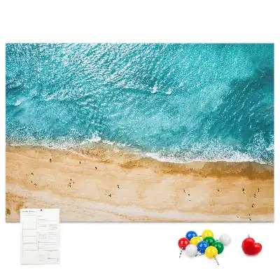 Tablou din plută mare cu plajă și oameni