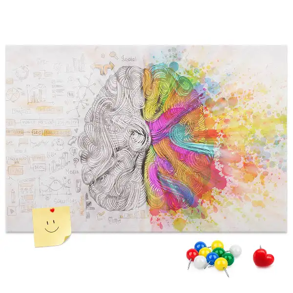 Tablou din plută cu grafică Minte creativă