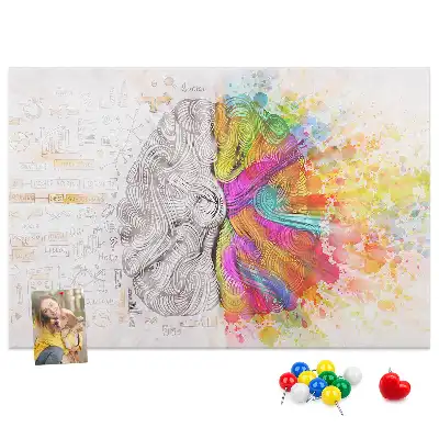 Tablou din plută cu grafică Minte creativă