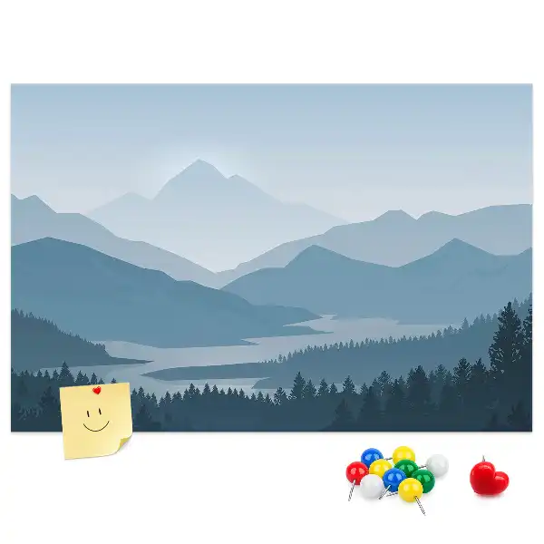 Tabla de pluta Panoramă a lanțului muntos