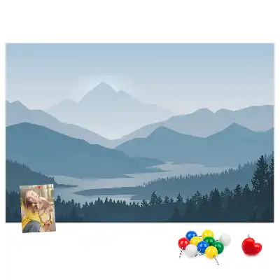 Tabla de pluta Panoramă a lanțului muntos
