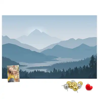 Tabla de pluta Panoramă a lanțului muntos