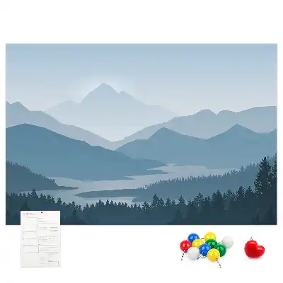 Tabla de pluta Panoramă a lanțului muntos