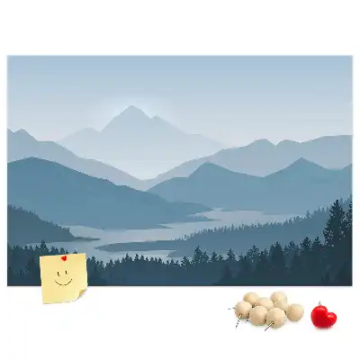 Tabla de pluta Panoramă a lanțului muntos