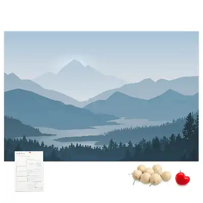 Tabla de pluta Panoramă a lanțului muntos