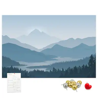 Tabla de pluta Panoramă a lanțului muntos