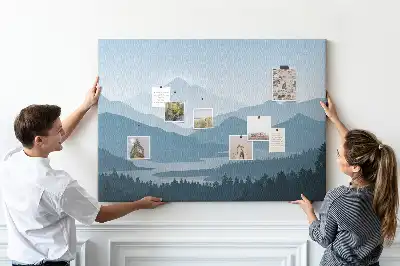 Tabla de pluta Panoramă a lanțului muntos