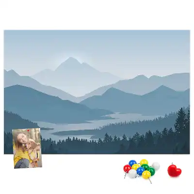 Tabla de pluta Panoramă a lanțului muntos