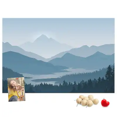 Tabla de pluta Panoramă a lanțului muntos