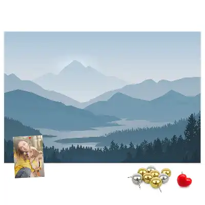 Tabla de pluta Panoramă a lanțului muntos