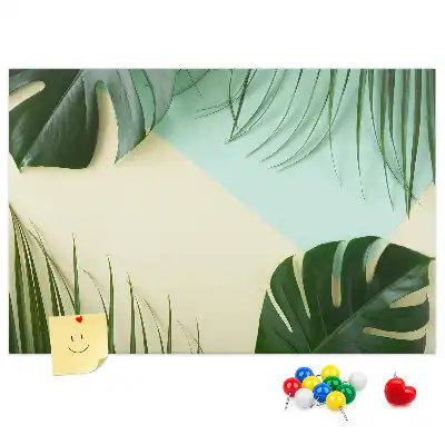Panou din plută cu model frunze de Monstera