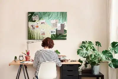 Panou din plută cu model frunze de Monstera
