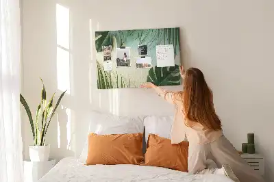 Panou din plută cu model frunze de Monstera