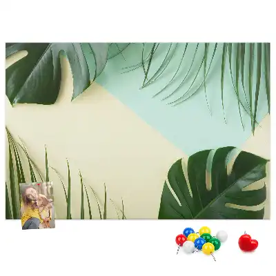 Panou din plută cu model frunze de Monstera