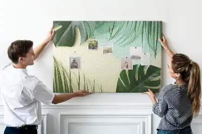 Panou din plută cu model frunze de Monstera