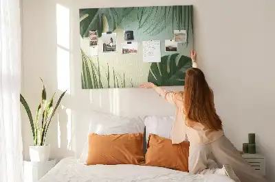 Panou din plută cu model frunze de Monstera