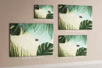 Panou din plută cu model frunze de Monstera