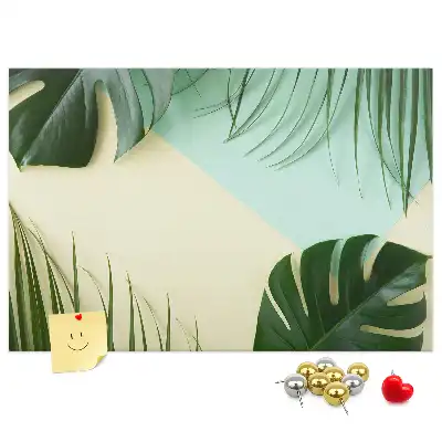 Panou din plută cu model frunze de Monstera