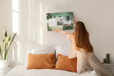 Panou din plută cu model frunze de Monstera