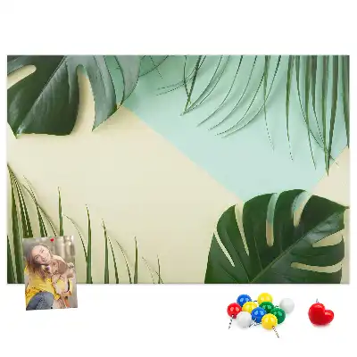 Panou din plută cu model frunze de Monstera