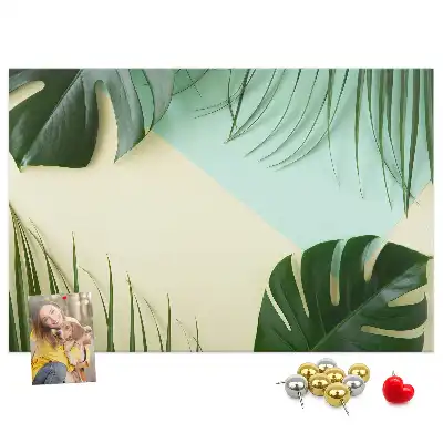 Panou din plută cu model frunze de Monstera