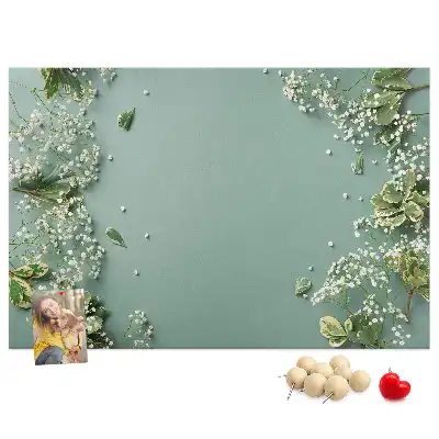 Panou din plută cu model Flori delicate