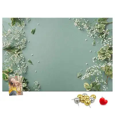 Panou din plută cu model Flori delicate
