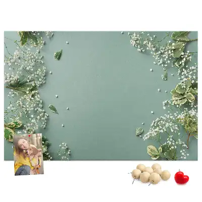Panou din plută cu model Flori delicate