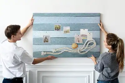 Tablă de plută cu design de scânduri în dungi cu scoici