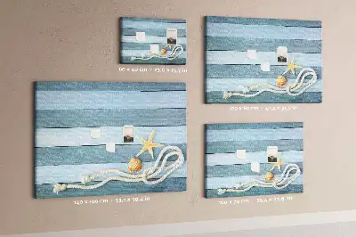 Tablă de plută cu design de scânduri în dungi cu scoici