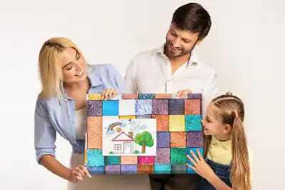 Panou din plută cu cuburi de lemn