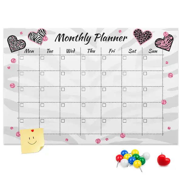Panou din plută pentru planificator lunar cu design elegant