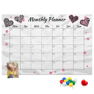 Panou din plută pentru planificator lunar cu design elegant
