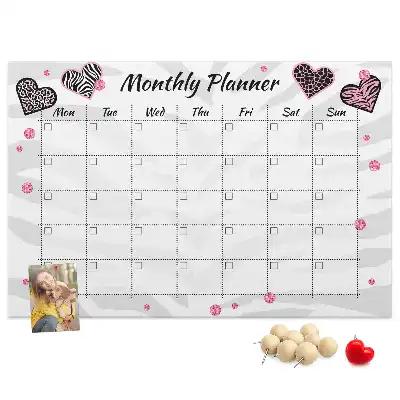 Panou din plută pentru planificator lunar cu design elegant