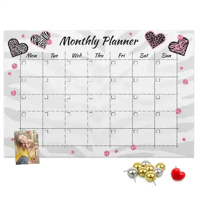 Panou din plută pentru planificator lunar cu design elegant