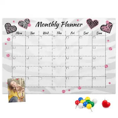 Panou din plută pentru planificator lunar cu design elegant