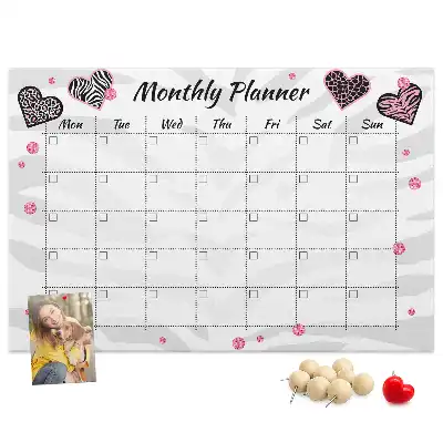 Panou din plută pentru planificator lunar cu design elegant