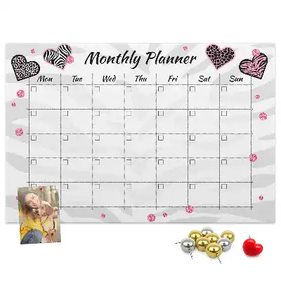 Panou din plută pentru planificator lunar cu design elegant