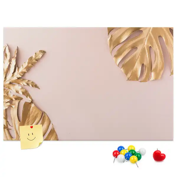 Panou din plută cu imprimeu frunze tropicale aurii