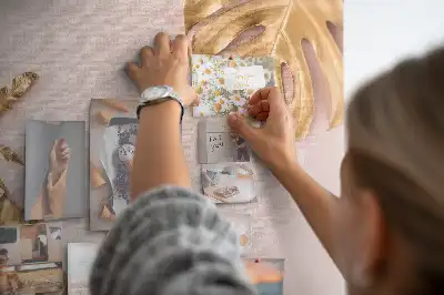 Panou din plută cu imprimeu frunze tropicale aurii