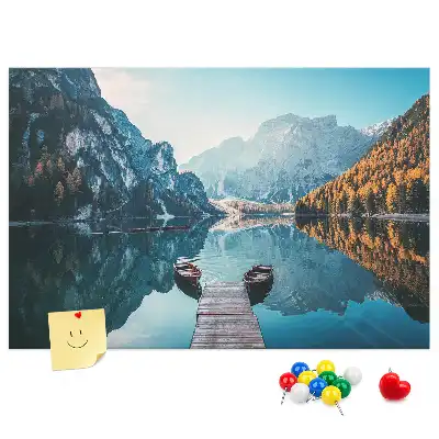 Tablou din plută Bărci pe lac