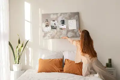 Panou din plută cu model de flori mici albe