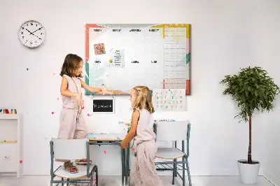 Tablă din plută tip planificator săptămânal simplu