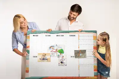 Panou din plută pentru planificare săptămânală în stil retro