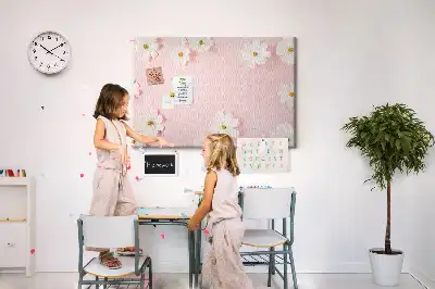 Panou din plută cu model cu flori margarete