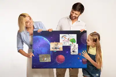 Panou de plută cu model planete și galaxie