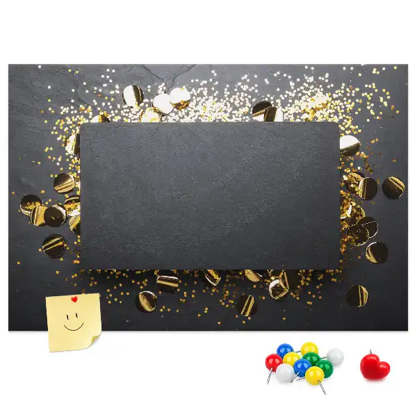 Tablă de plută cu confetti aurii